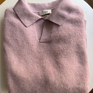 COS Men Lilac V-Neck Sweater Relaxed Fit